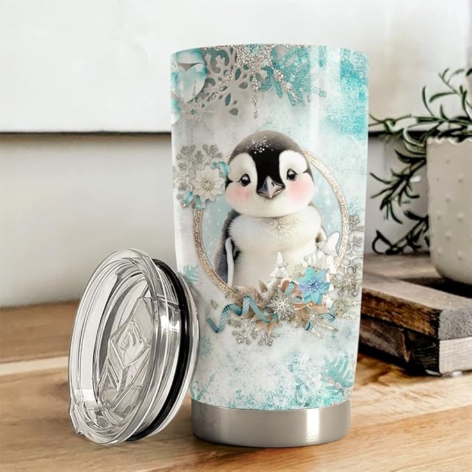 Penguin Tumbler 20oz Stainless Steel Insulated Coffee Travel Mug Cup for Women Girls Penguin Gifts for Birthday Christmas