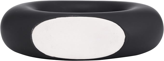 Sagebrook Home Modern Ceramic Vase - Round Hollow Stoneware, Minimalist Decorative Accent for Home, Office, Bedroom, and Living Room - 5" Black