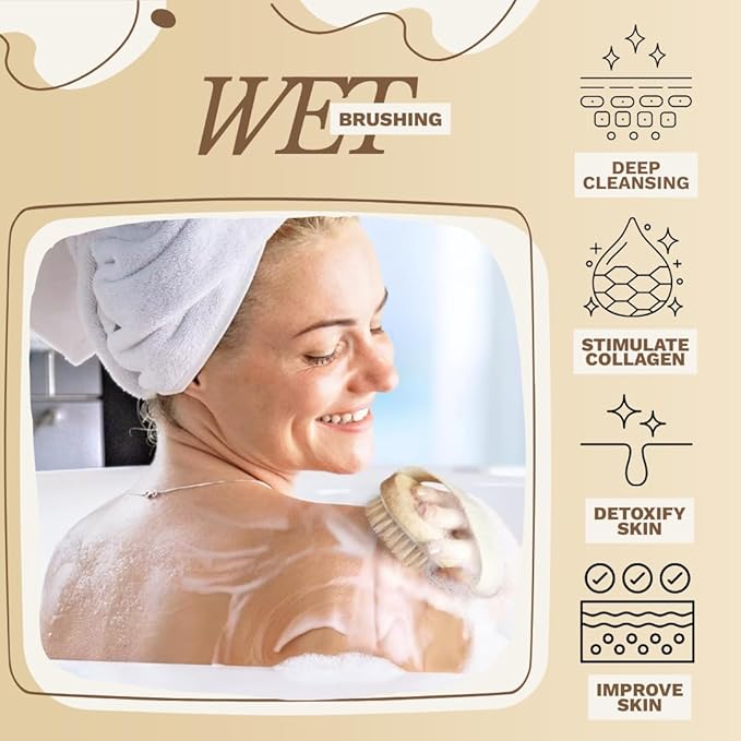 Dry Body Brush – Eco-Friendly Natural Bristles for Gentle Exfoliation, Skin Renewal, Improved Circulation & Lymphatic Support – Perfect Detox & Spa Self-Care Accessory