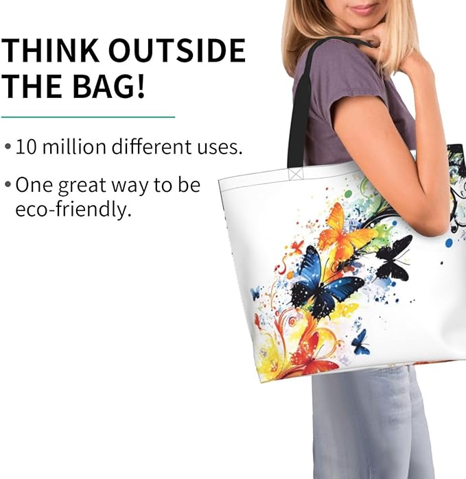 Tote Bag Shoulder Bags for Women Grocery Shopping Bag Reusable Bags Boho-Red Paisley 1