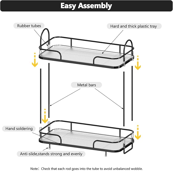 FOLLOWIN 2 Tier Bathroom Counter Organizers and Storage,Make Up Organizers for Counter,Skincare Cosmetic Vanity Perfume Organizers,Makeup Shelf,Elegant Black