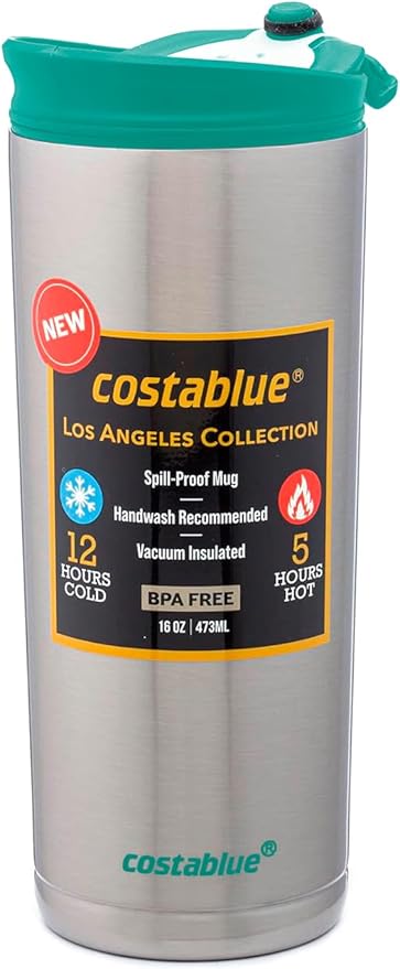 Travel Coffee Mug - 16 Oz. Stainless Steel Insulated Coffee Mug, Leak Proof Tumbler w/Dishwasher Safe Lid, Double Wall Travel Coffee Cup, Reusable Insulated Tumbler for Hot & Cold Beverages…