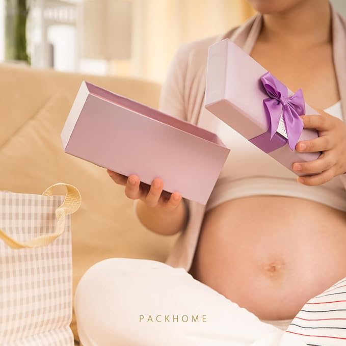 PACKHOME 17x14.5x5.5 Inches, Extra Large Gift Box with Lid, Magnetic Closure Boxes with Ribbon for Clothes and Large Gifts (Glossy Gold)