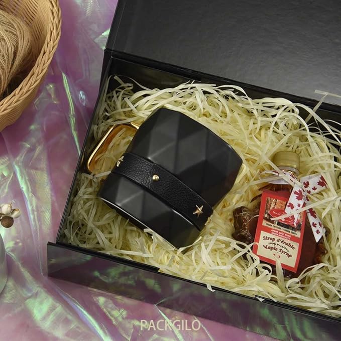 1Pcs Black 9.5x7x4 Inch Gift Box, Small Magnetic Box with Lid Black Small Gift Boxes for Groomsman proposal Foldable Magnetic Closure Storage Boxes