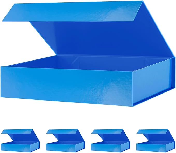 Gift Boxes Dark Blue 11x7.8x2.3 Inches, Magnetic Closure Gift Boxes with Lids for Presents (5 Pack)