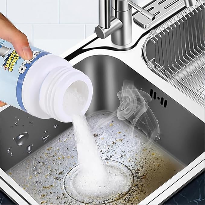 Wild Sink and Drain Cleaner Powder | Rapid-Foam Fast-Acting Pipe Declogger for Kitchen, Bathroom, Toilet, Shower Drain Maintenance | Powerful Foaming Cleaner (3.88oz/110g, Count, 1)