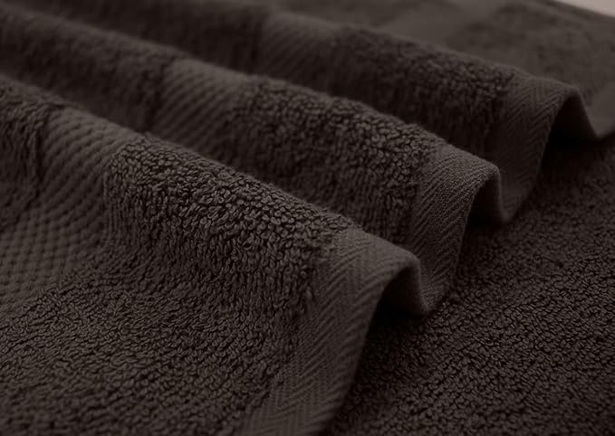 DAN RIVER Bath Towels Set of 4, 27 x 54 Inches, 100% Cotton, Larger & Lighter Weight, Quicker to Dry, Super Soft and Absorbent, Ideal Bathroom Towels for Daily Use, Brown