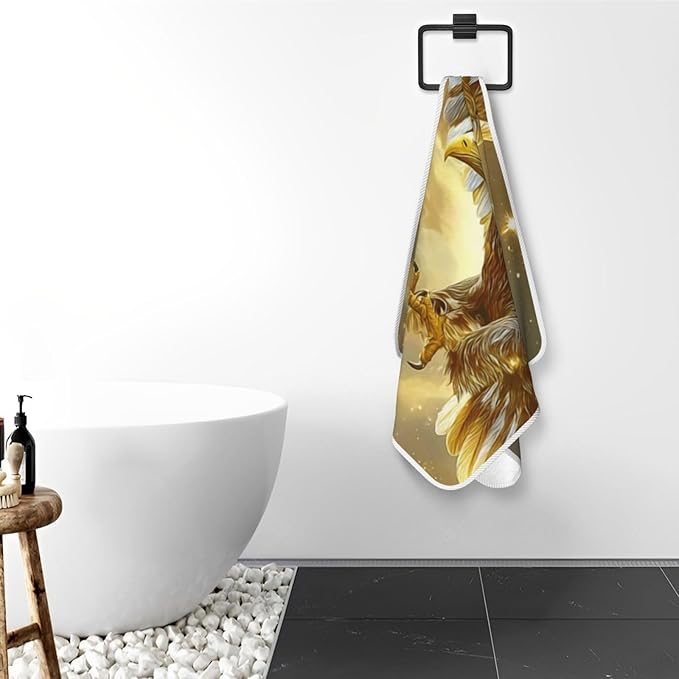 Majestic Eagle Quick Dry Microfiber Towel, Ultra Absorbent & Soft Coral Fleece Bath Towels for Body, Hair, Gym, Yoga, Spa & Travel - Lightweight & Fast Drying Multipurpose Towel (27"X55"