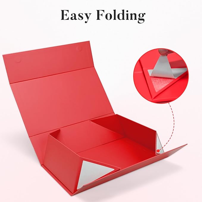 LIFELUM Gift Box 14"x8.5"x4.5" Red Gift Boxes for Presents for Anniversary Wedding Proposal Birthday Gift boxes with Lids Shredded Filler Card Ribbon