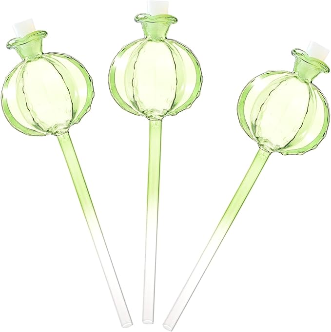 3pcs Glass Plant Self-Watering Bulb Automatic Planter Insert Potted Plant Pomegranates Globes Device Mushroom Watering Globes