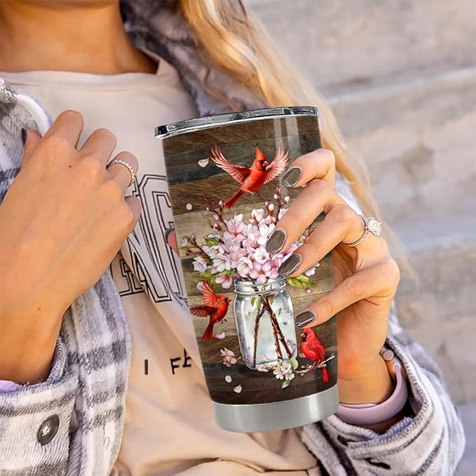 Cardinal Tumbler 20oz Stainless Steel Insulated Travel Mug Cup for Women Girls Gifts for Birthday Christmas