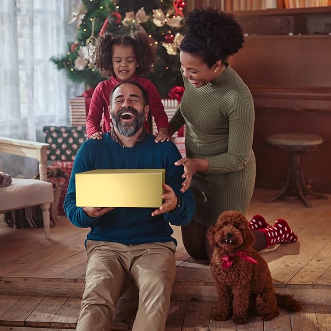 Gold Gift Box 12" x 6" x 4" with Magnetic Closure Lid Gifts Boxe for Presents,Bridesmaid Gifts Box,Cute Boxes,Birthday Gift box,Luxury for Gifts Packaging, Magnetic Gift Boxe for Wrapping Gifts (Gold)