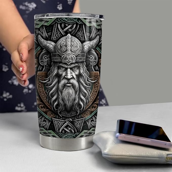 Viking Cup Tumbler 20oz Viking Gifts for Men Vikings Stainless Steel Insulated Tumblers Coffee Travel Mug Gift for Birthday Christmas
