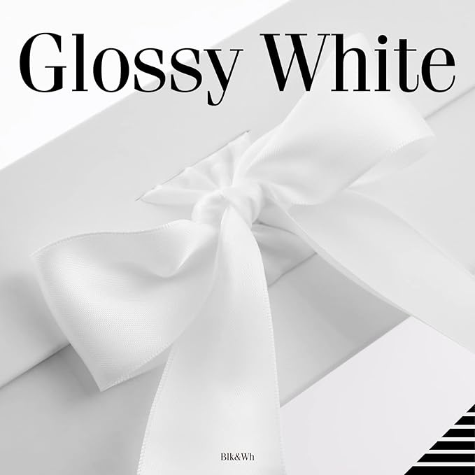 BLK&WH Large White Gift Boxes with Lids- 3 Extra Large Boxes, 16.3x14.2x5 Inches, Perfect for Presents, Bridesmaid Proposals, Big Gifts and Clothes