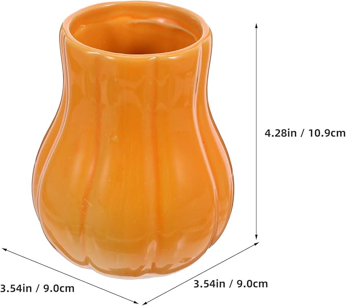 PRETYZOOM Spoon Spatula Organizer: Ceramic Kitchen Utensil Crock for Countertop Cooking Utensil Jar Organizer for Farmhouse Kitchen Counter Orange