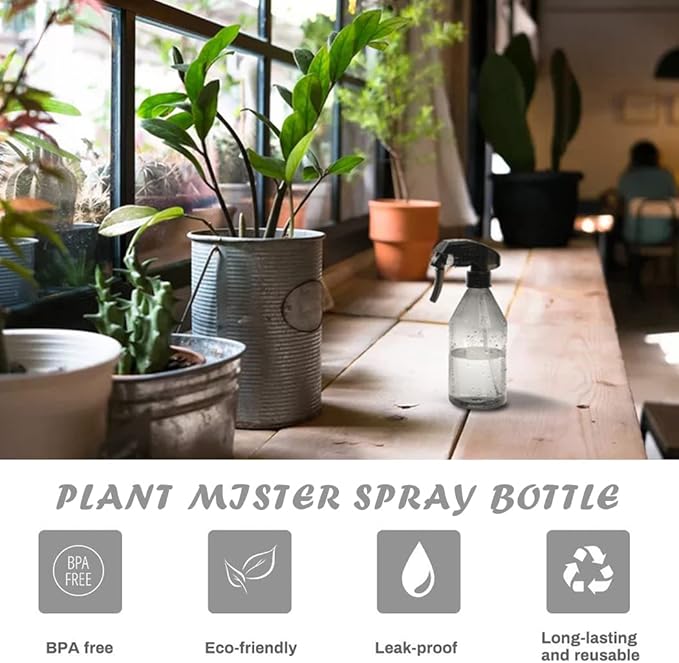 AORAKI Plant Mister Water Spray Bottle - Fine Mist Spray Bottle for Flowers, Plants, Gardening, Cleaning Solutions - 10oz, Plastic