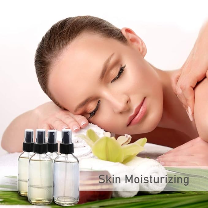 Wedama Spray Bottle, 4 oz Fine Mist Glass Spray Bottles, Little Refillable Liquid Containers for Watering Flowers Cleaning (16 Pack, Clear)