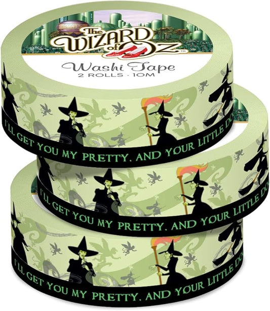 Paper House Productions The Wizard of Oz 3-Pack Set of 2 Foil Accent Washi Tape Rolls for Scrapbooking and Crafts - Wicked Witch
