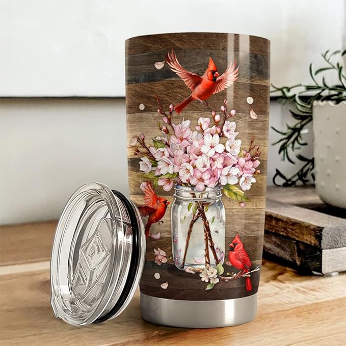 Cardinal Tumbler 20oz Stainless Steel Insulated Travel Mug Cup for Women Girls Gifts for Birthday Christmas