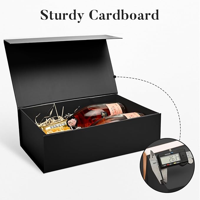 LIFELUM Large Gift Box 14"x8.5"x4.5" Christmas Gift Boxes with Lids for Presents for Anniversary Wedding Proposal Birthday Gift boxes with Shredded Filler Card Ribbon