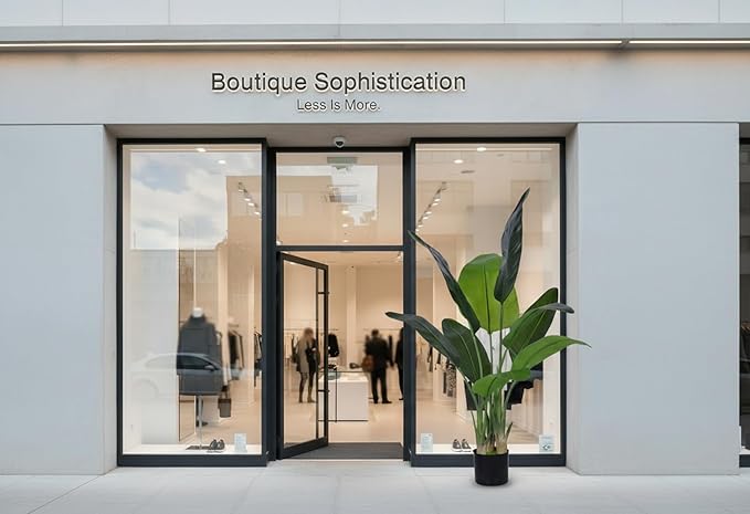 Artificial Bird of Paradise Plant Fake Tropical Palm Tree for Indoor Outdoor, Perfect Faux Plants for Home Garden Office Store Decoration (H 120cm)