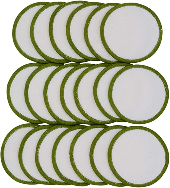 20 Pack Reusable Makeup Remover Pads - Bamboo Reusable Cotton Rounds for Toner, Washable Pads for All Skin Types with Cotton Bag