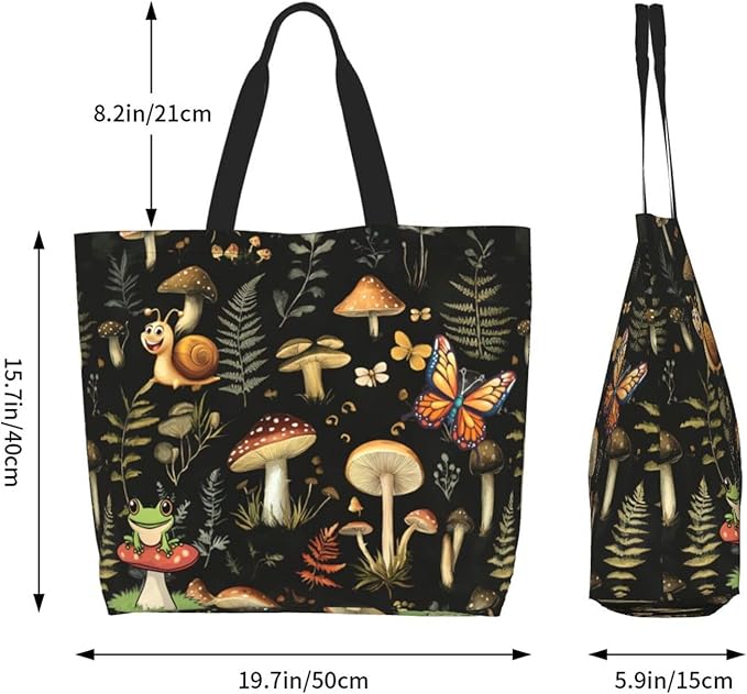 Tote Bag Shoulder Bags for Women Grocery Shopping Bag Reusable Bags Boho-Red Paisley 1