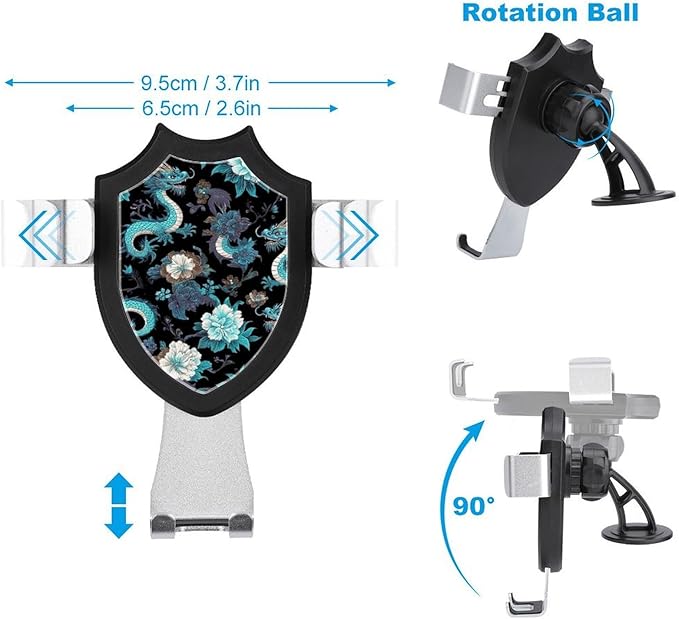 Men's Phone Holders Universal Hands Free Automobile Cell Phone Holder Light Blue Flowers Cool Dragons Floral