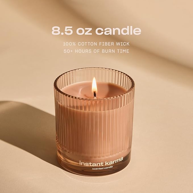 Instant Karma Luxury Scented Candle by Snif, Dark and Dreamy Scent, 50+ Hours, 100% Cotton Fiber Wicks, Soy Wax Blend, Non-Toxic, Vegan, 8.5 oz