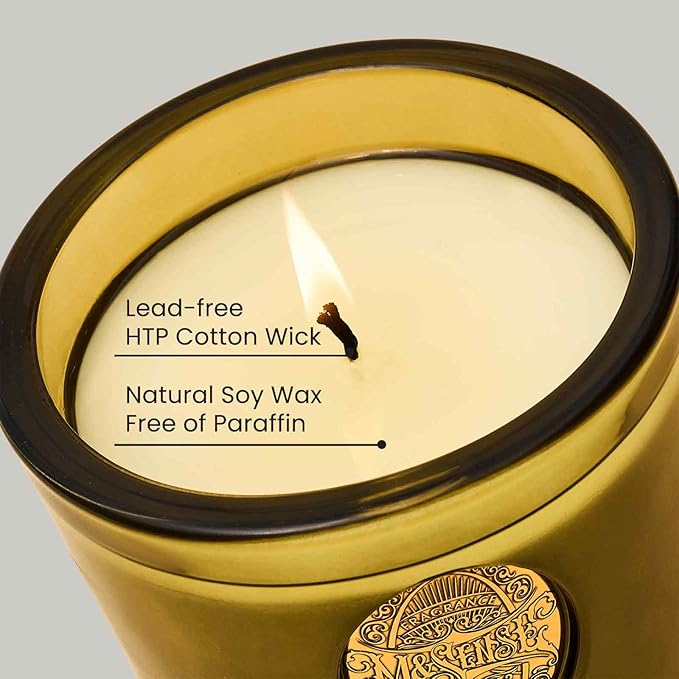 M&SENSE Natural Soy Candle | Forest Cabin & Green | 9.2 oz, 50H Burn Time | Luxury Scented Candle for Relaxation, Gifting, Home Décor | Ideal for Bedroom, Office, Party Ambiance