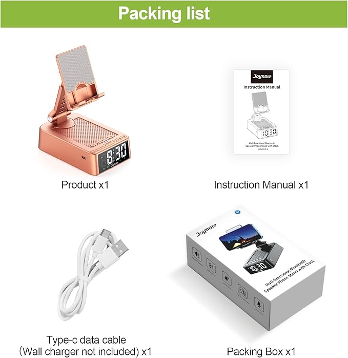 Gifts for Women Girls, Phone Stand with Bluetooth Speaker 360° Rotable Angle Adjustable Cell Phone Holder for Desk with HD Subwoofer Sound Fits All Phones,Tablets (Rose Gold)