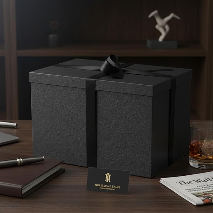 YINUOYOUJIA Extra Large Gift Box,17x11x11 inches Black Gift Boxes with Lids for Presents,11-inch Deep Gift Box for Wrapping Gifts.Ideal for Birthday,Weddings,Anniversary,Christmas or Business.