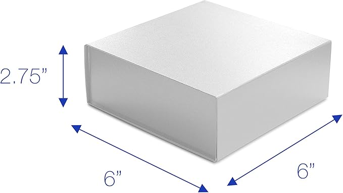 CECOBOX - Gift Boxes with Lids for Presents 6"x6"x2.75" - Matte, Collapsible Magnetic Closure Gift Box - Groomsmen & Bridesmaid Proposal Boxes, Wedding, PR, Birthdays, Holidays (White)
