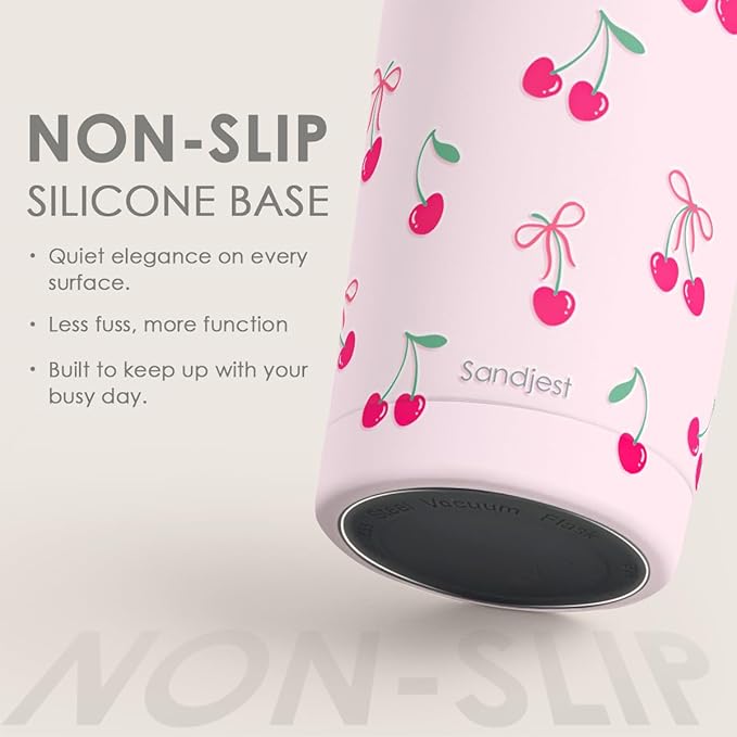 SANDJEST Cherry Tumbler 20oz, Stainless Steel Travel Cup with Lid, Insulated Coffee Mug, Cherry Gifts for Women Girls Friends Sisters on Birthday Christmas