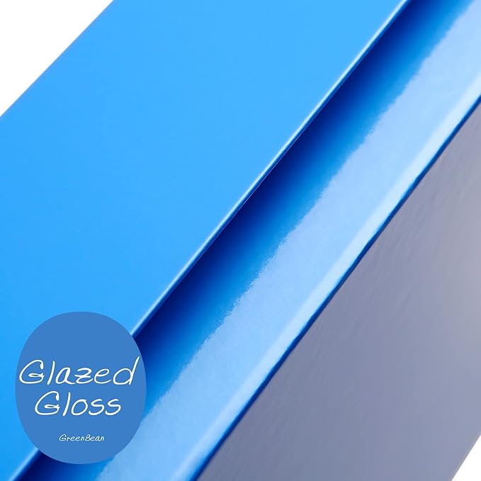 GREEN BEAN 6 Gift Boxes 13x9.7x3.4 Inches, Large Blue Gift Boxes with Lids for Presents, Magnetic Shirt Gift Boxes for Clothes (Glossy Metallic Blue, Dot Design Inside)