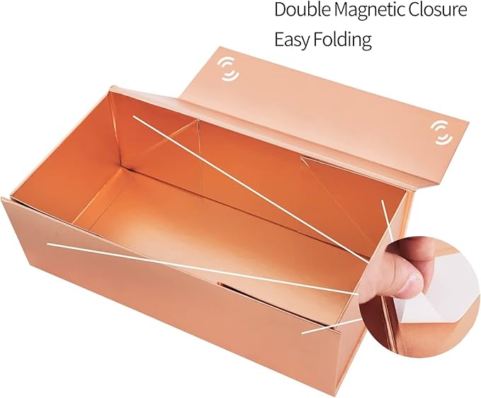 Gift Boxes 10"x6"x3" with Magnetic Closure Lid Gift Boxes for Presents,Bridesmaid Gifts Box,Cute Box,Luxury for Gift Packaging, Magnetic Gift Box for Wrapping Gifts (Rose Gold/5PCS)
