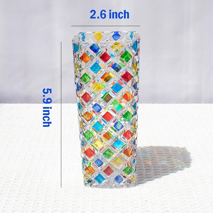 Hand Painted Colorful Glass Vase
