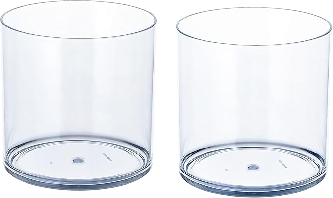2 Pack Clear Acrylic Vase for Centerpieces 5.9x5.9 Inch Cylinder Wide Mouth Vase for Flowers, Home Decorative, Office, Wedding Party