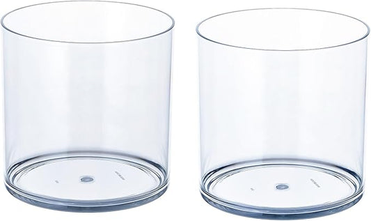 2 Pack Clear Acrylic Vase for Centerpieces 5.9x5.9 Inch Cylinder Wide Mouth Vase for Flowers, Home Decorative, Office, Wedding Party