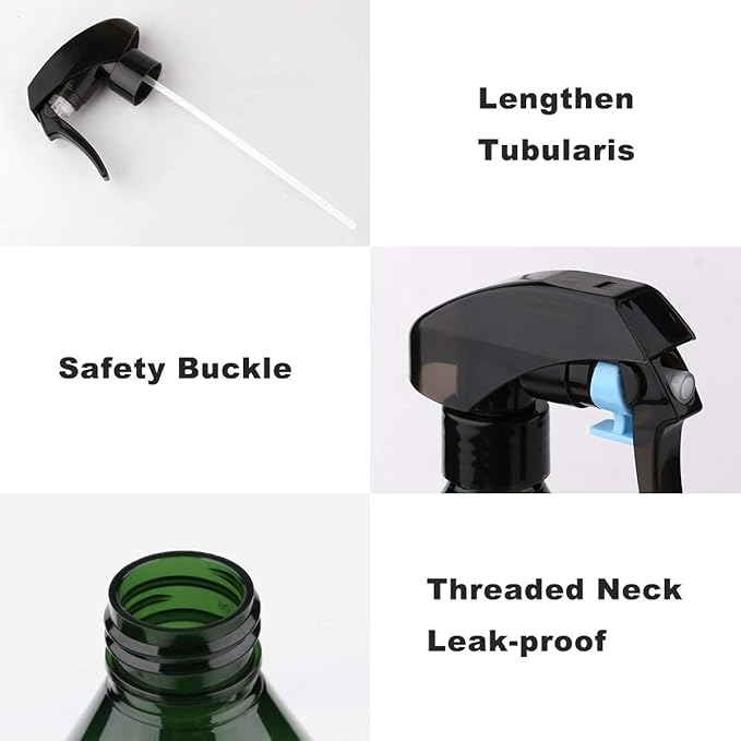 driew 6-Pack 10oz Green Plant Mister - Fine Mist Spray Bottle for Plants