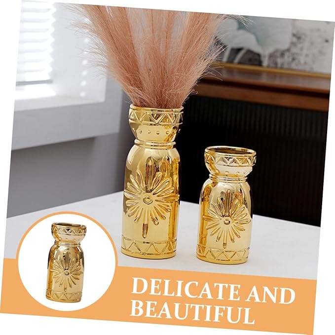 Mobestech Modern Ceramic Flower Vase Small Ribbed Table Decor for Home and Wedding Stoneware Vase Centerpiece for Dried and Artificial Flowers Versatile Shelf Accent