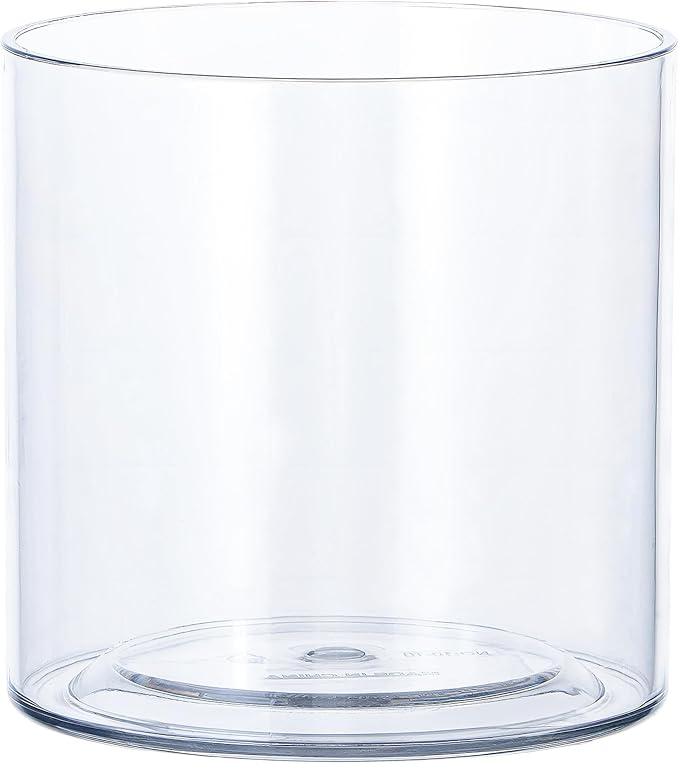 Clear Acrylic Vase for Centerpieces 3.9x3.9 Inch Cylinder Wide Mouth Vase for Flowers, Home Decorative, Office, Wedding Party