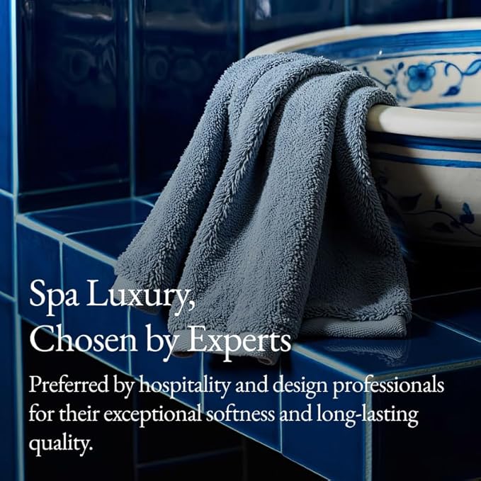 Italic Ultraplush 100% Australian Cotton Towels - Set of 2 Luxury Bath Towels, Quick Dry Plush and Absorbent, Heavy Duty Large Bath Towels, 800GSM for Bathroom & Spa (Glacier)