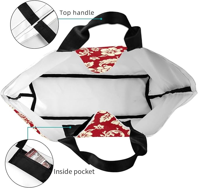 Tote Bag Shoulder Bags for Women Grocery Shopping Bag Reusable Bags Boho-Red Paisley 1