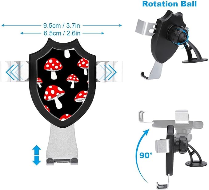 Fashion Phone Holders Universal Hands Free Automobile Cell Phone Holder Cute Cartoon Red Mushrooms