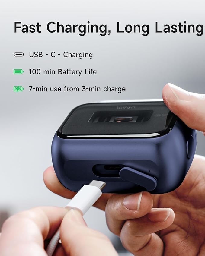 Laifen P3 Pro 3-Blade Electric Shaver Set – Includes P3 Pro Shaver, Travel Pod & Non-Slip Pad, Dual Linear Motors 12,000 Cuts/Min, 100-Min Runtime, IPX7 Waterproof (Royal Blue)