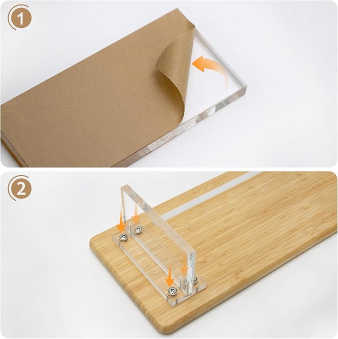 Bamboo Monitor Stand Riser with RGB Lights,31.5 Inches Desktop Shelf with Acrylic Legs Supports for Desk, PC Computer Monitor, Laptops, Printer, Speakers (Natural)