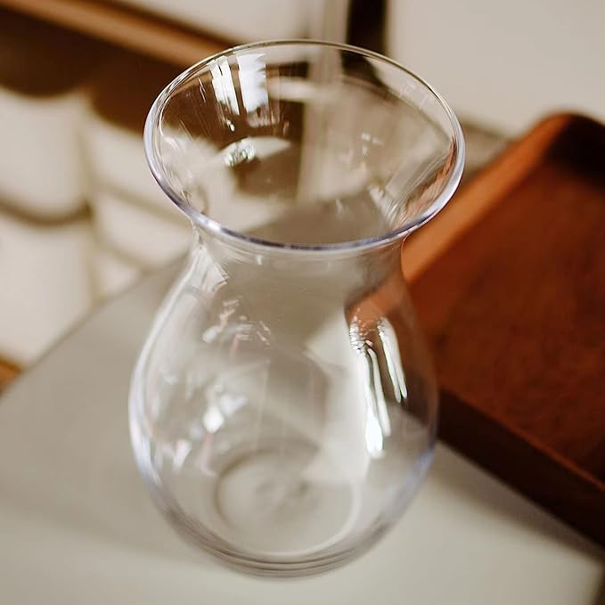 DARENYI Clear Flower Vase, 4.5" Dia 9" H Crystal Transparent Glass Vase Modern Decorative Vase for Flowers, Glass Flower Posy Holder for Home Office Centerpiece Decor