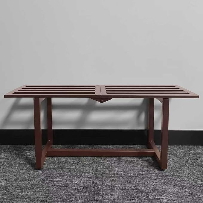 2 Pack Metal Plant Stand Indoor, Outdoor Iron Plant Shelf, Heavy Duty Slatted Display Shelf for Patio Balcony Garden Living Room Load Bearing 330 LB 26" L x 10.4" H x 8.6" W 1 Tier Coffee