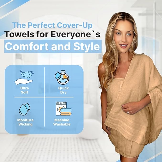 Infinitee Xclusives 100% Cotton Luxury Bath Towels Set of 2 (27x54 Inches) (Cosmic Sand, Bath Towels - Pack 2)